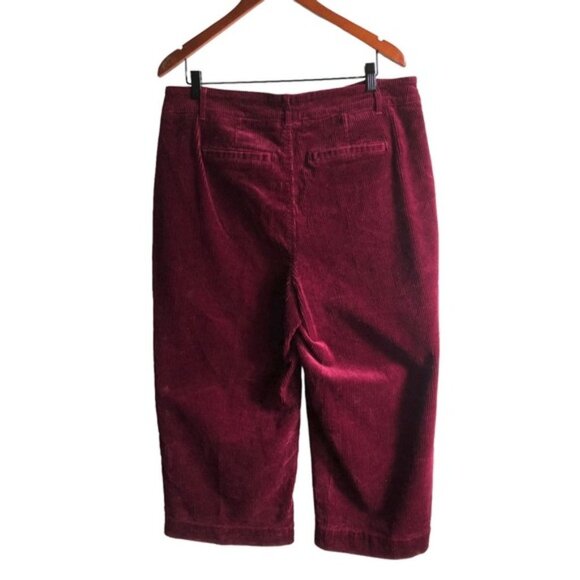 Addition Elle Cropped Corduroy Pant US 14 Red Wine - Picture 5 of 10
